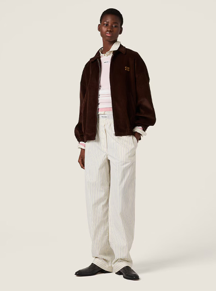 MIUMIU高仿女装 | 缪缪A货服装  2025秋冬MIUMIU新款 灯芯绒夹克