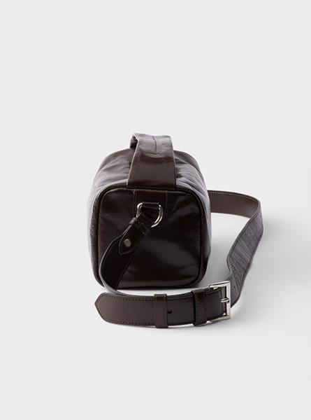 高仿PRADA包包 | A货普拉达男包 2025秋冬新款 深棕色皮革单肩包