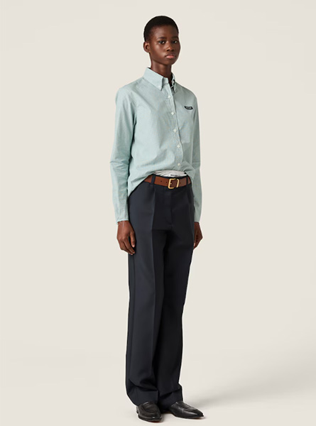 MIUMIU高仿女装 | 缪缪A货服装  2025秋冬MIUMIU新款 府绸质感衬衫