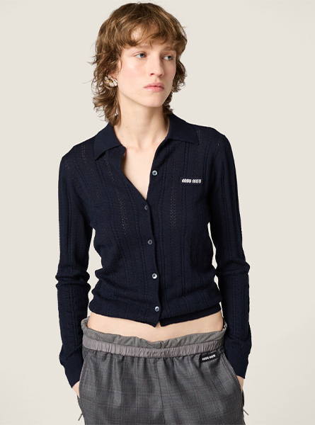 MIUMIU高仿女装 | 缪缪A货服装  2025秋冬MIUMIU新款 开襟羊绒开衫