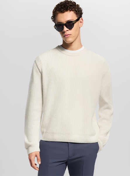 LV高仿男装 | 路易威登 A货服装  2025秋冬LV新款 刺绣山羊绒圆领衫