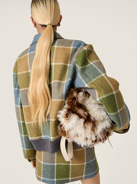 MIUMIU高仿女装 | 缪缪A货服装  2025秋冬MIUMIU新款 格纹短夹克