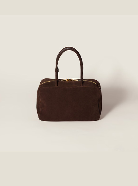 高仿MIUMIU包包 | A货缪缪包包 2025秋冬MIUMIU新款 深棕色 绒面皮革Beau手袋