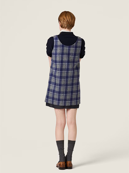 MIUMIU高仿女装 | 缪缪A货服装  2025秋冬MIUMIU新款 格纹迷你连衣裙