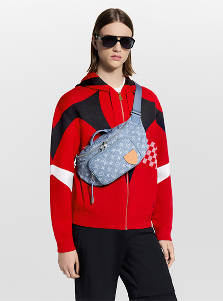 高仿LV包包 | A货LV男包 2025秋冬LV新款 蓝色 RUSH XL 腰包 M26912