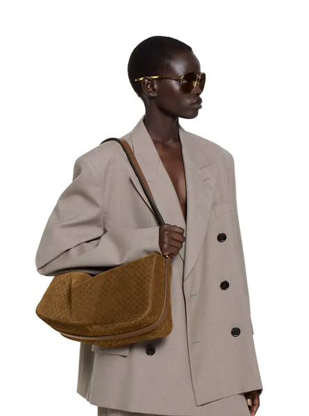 高仿GUCCI包包 | A货古驰女包 2025秋冬GUCCI新款 棕色 Gucci Half Horsebit系列大号肩背包