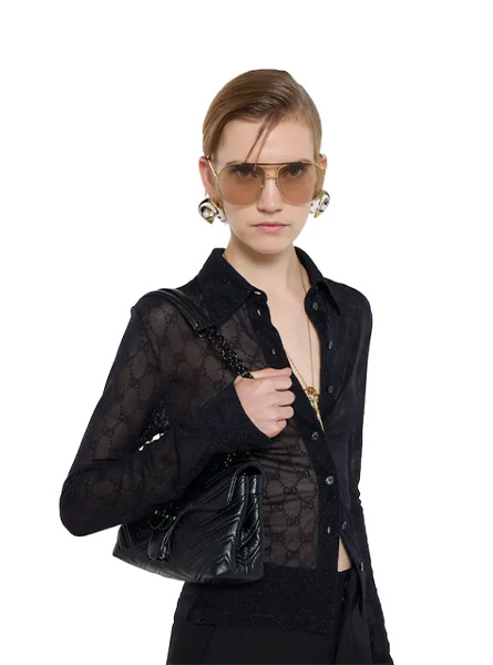 高仿GUCCI包包 | A货古驰女包 2025秋冬GUCCI新款 黑色 GG Marmont系列小号肩背包