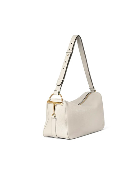 高仿GUCCI包包 | A货古驰女包 2025秋冬GUCCI新款 象牙白色 Gucci Half Horsebit系列大号肩背包