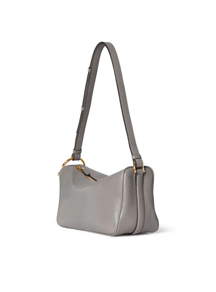 高仿GUCCI包包 | A货古驰女包 2025秋冬GUCCI新款 灰色 Gucci Half Horsebit系列中号肩背包