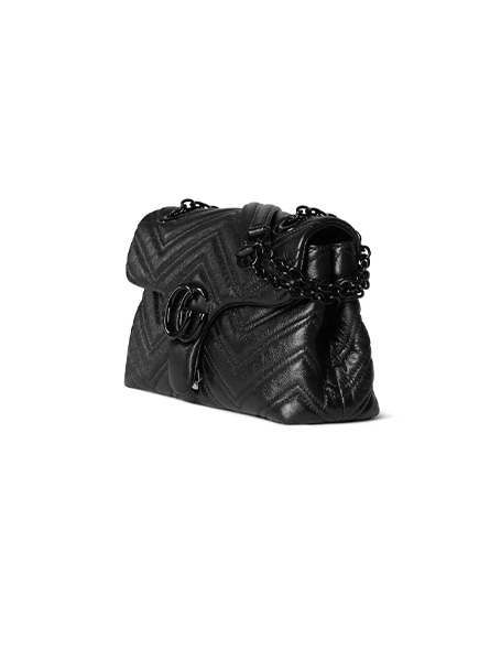 高仿GUCCI包包 | A货古驰女包 2025秋冬GUCCI新款 黑色 GG Marmont系列小号肩背包