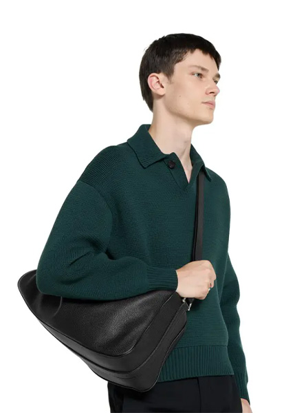 高仿GUCCI包包 | A货古驰男包 2025秋冬GUCCI新款 黑色 Gucci Half Horsebit系列斜挎包