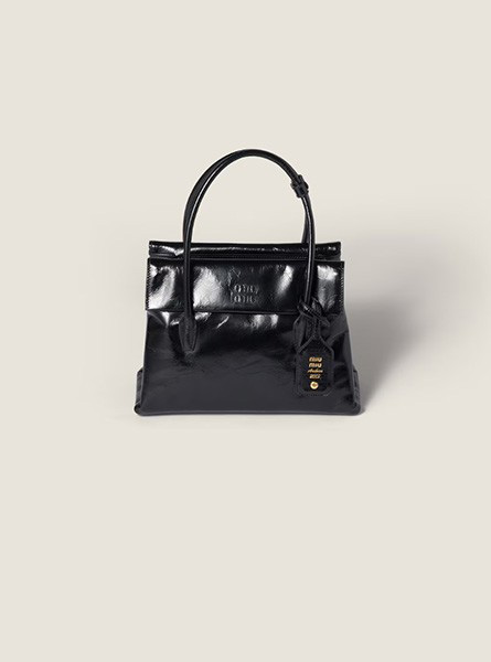 高仿MIUMIU包包 亮面皮革Solitaire手袋 李惠利同款包包