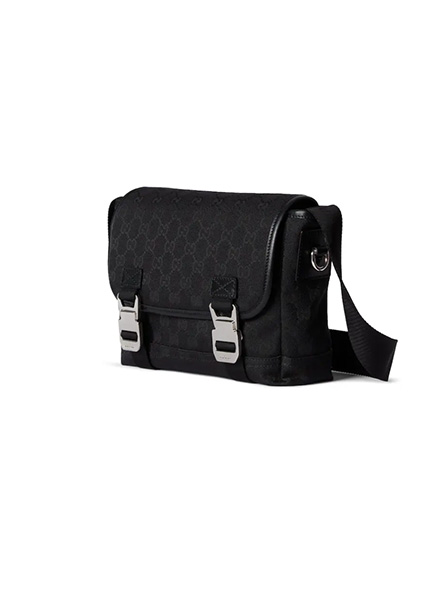 高仿GUCCI包包 | A货古驰男包 2025秋冬GUCCI新款 黑色 GG帆布小号斜挎包