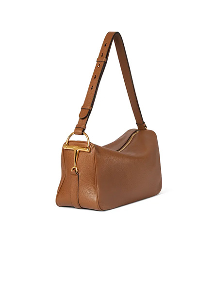 高仿GUCCI包包 | A货古驰女包 2025秋冬GUCCI新款 棕色 Gucci Half Horsebit系列大号肩背包