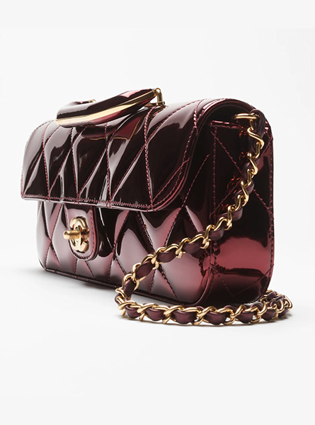 高仿CHANEL包包 | A货香奈儿女包 2025/26秋冬系列 酒红色大号口盖包配以手柄