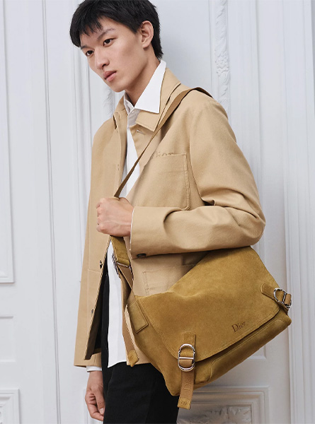 高仿DIOR包包 | A货迪奥男包 2026春夏DIOR新款 棕色中号 Dior Jett 翻盖信使包