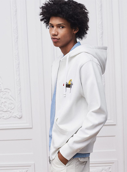 DIOR高仿男装 | 迪奥 A货服装  2026夏季DIOR新款 白色宽松版型拉链连帽运动衫