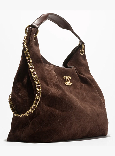 高仿CHANEL包包 | A货香奈儿女包 2025/26早春度假系列 深棕色超大号流浪包