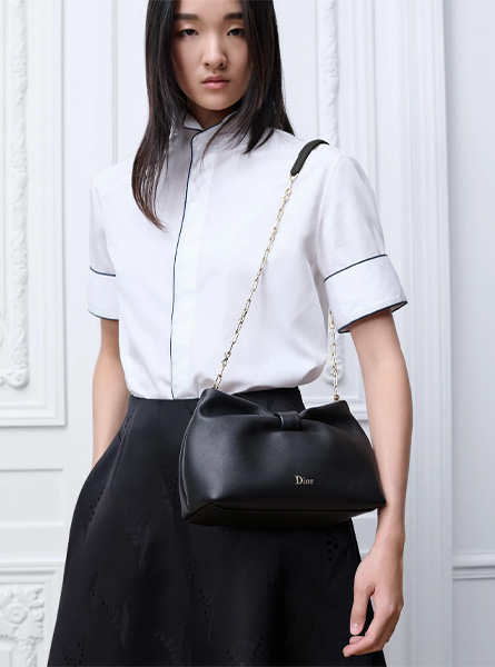 高仿DIOR包包 | A货迪奥女包 2026春夏DIOR新款 黑色小号 Dior Bow 手袋