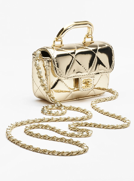 高仿CHANEL包包 | A货香奈儿女包 2025/26秋冬系列 淡金色小号链条手抓包