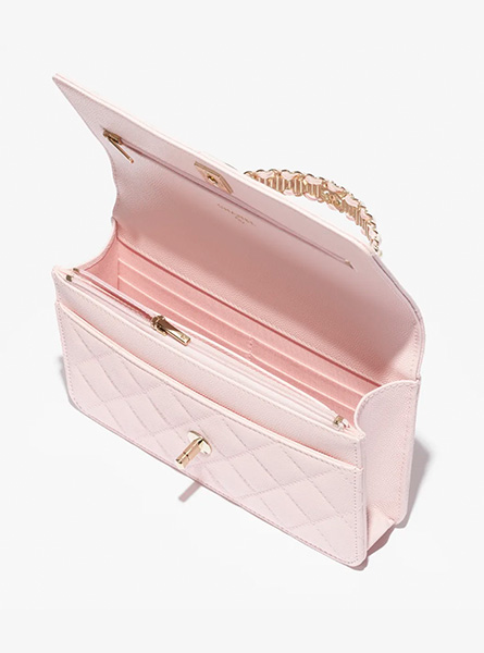 高仿CHANEL包包 | A货香奈儿女包 2025/26早春度假系列 淡粉色链条钱包