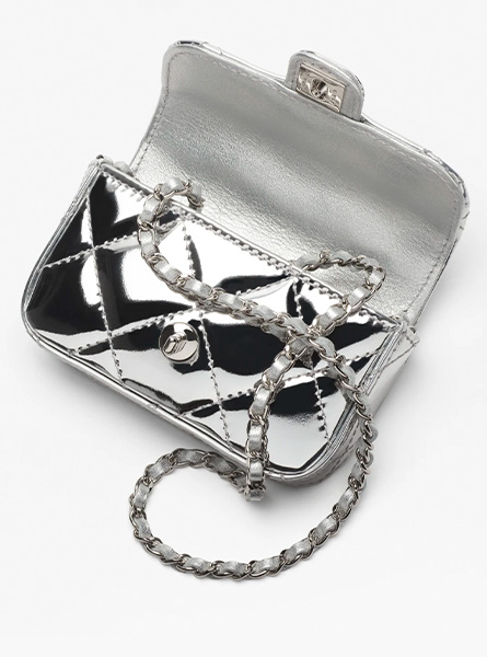 高仿CHANEL包包 | A货香奈儿女包 2025/26秋冬系列  银色小号链条手抓包