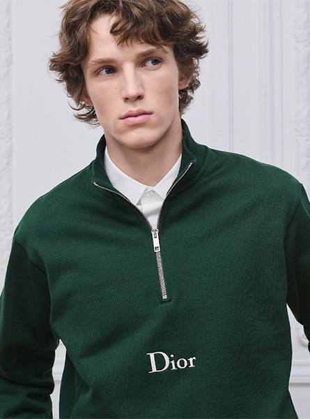 DIOR高仿男装 | 迪奥 A货服装  2026夏季DIOR新款 绿色拉链衣领卫衣