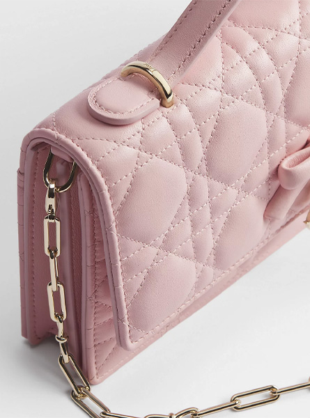 高仿DIOR包包 | A货迪奥女包 2026春夏DIOR新款 淡柔粉色My Dior 迷你链条手袋