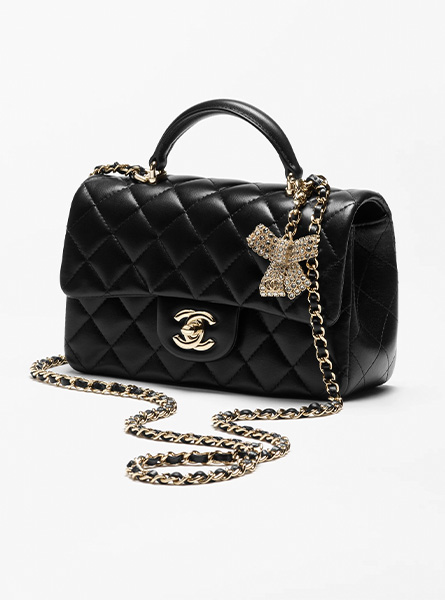 高仿CHANEL包包 | A货香奈儿女包 2025/26秋冬系列 黑色迷你经典手袋配以手柄