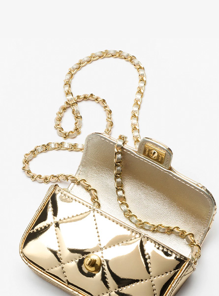 高仿CHANEL包包 | A货香奈儿女包 2025/26秋冬系列 淡金色小号链条手抓包