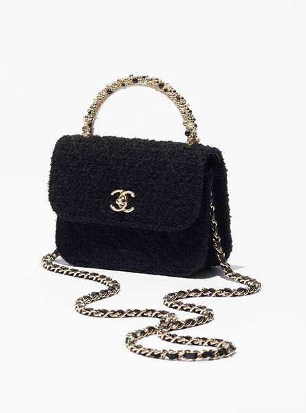 高仿CHANEL包包 | A货香奈儿女包 2025/26早春度假系列 黑色链条手拿包