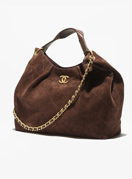 高仿CHANEL包包 | A货香奈儿女包 2025/26早春度假系列 深棕色超大号流浪包