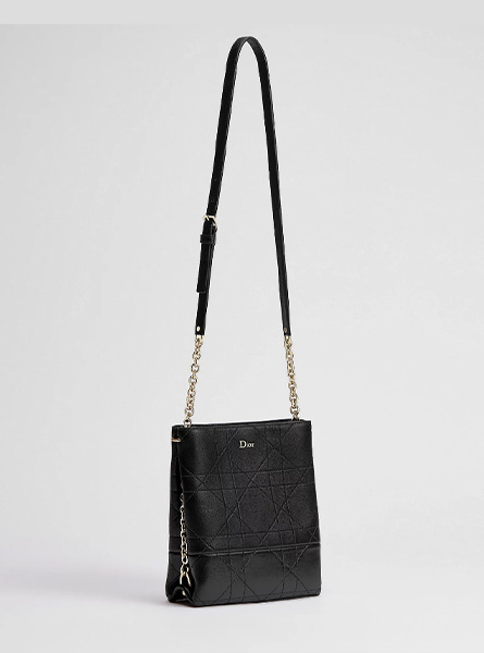 高仿DIOR包包 | A货迪奥女包 2026春夏DIOR新款 黑色小号 Dior Trianon 竖版链条手袋