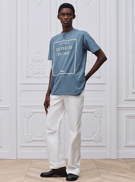 DIOR高仿男装 | 迪奥 A货服装  2026夏季DIOR新款 蓝色宽松版型 T 恤