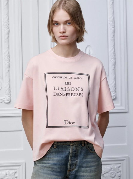 DIOR高仿女装 | 迪奥 A货服装  2026夏季DIOR新款 粉色超大版型短款 T 恤