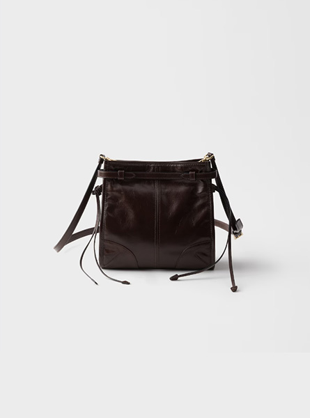 高仿PRADA包包 | A货普拉达女包 2026春夏新款 深棕色Prada Bonnie 皮革迷你单肩包