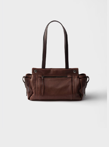 高仿PRADA包包 | A货普拉达女包 2026春夏新款 可可棕Prada Route 中号皮革手提包