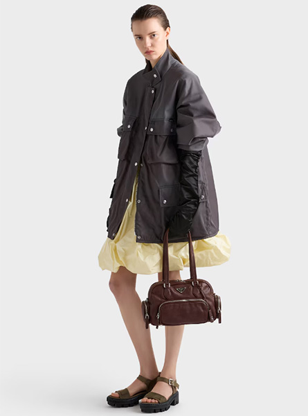 高仿PRADA包包 | A货普拉达女包 2026春夏新款 可可棕中号皮革手提包