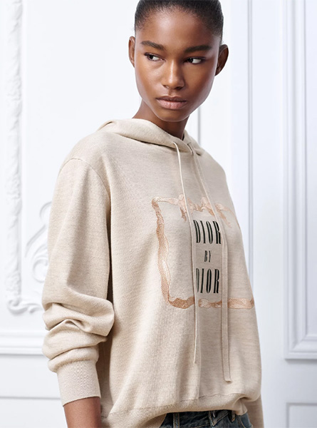 DIOR高仿女装 | 迪奥 A货服装  2026夏季DIOR新款 米色连帽运动衫