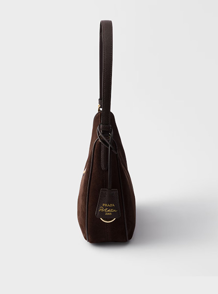 高仿PRADA包包 | A货普拉达女包 2026春夏新款 深棕色Prada Re-Edition 2005 绒面皮革迷你手袋