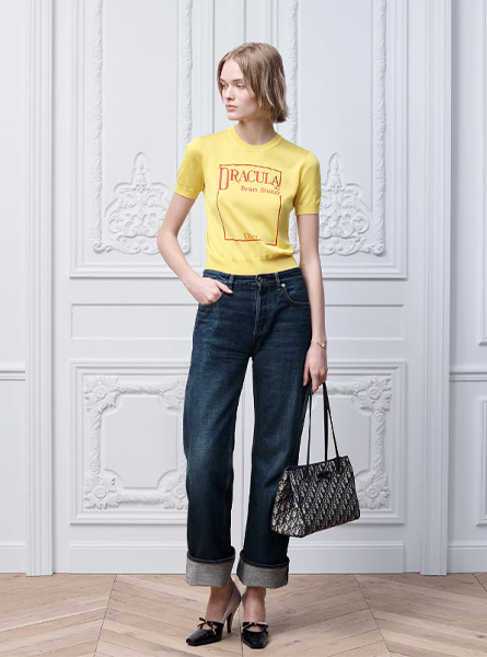 DIOR高仿女装 | 迪奥 A货服装  2026夏季DIOR新款 黄色短袖针织衫