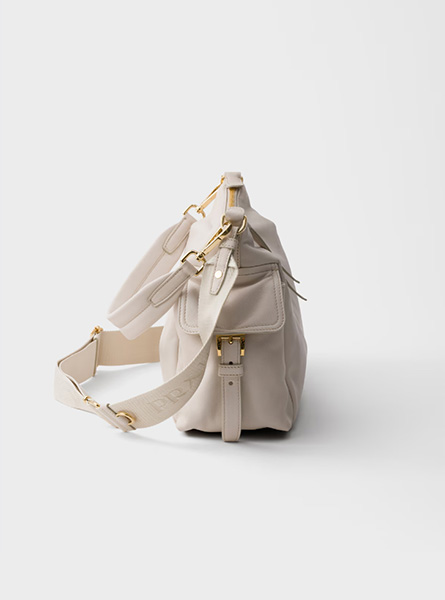 高仿PRADA包包 | A货普拉达女包 2026春夏新款 粉笔白Prada Explore 大号Nappa皮革手袋