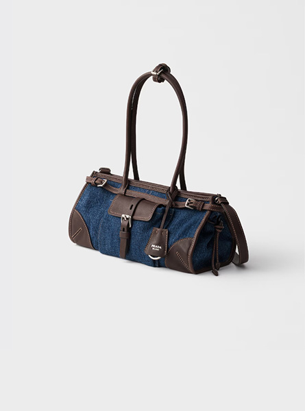 高仿PRADA包包 | A货普拉达女包 2026春夏新款 Prada Bonnie中号牛仔和皮革手提包