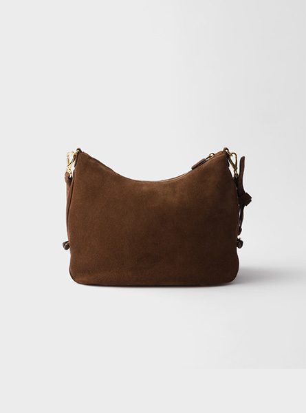 高仿PRADA包包 | A货普拉达女包 2026春夏新款 可可棕Prada Fold 大号绒面皮革手袋