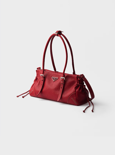 高仿PRADA包包 | A货普拉达女包 2026春夏新款 红色Prada Bonnie中号复古皮革托特包