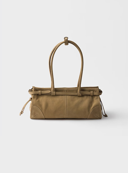 高仿PRADA包包 | A货普拉达女包 2026春夏新款 沙漠黄Prada Bonnie中号磨砂皮革手提包