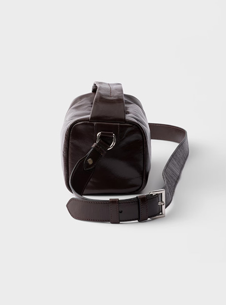 高仿PRADA包包 | A货普拉达男包 2026春夏新款 深棕色皮革单肩包