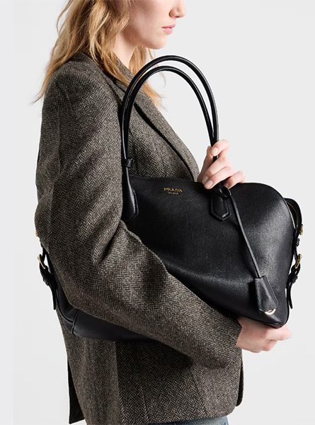 高仿PRADA包包 | A货普拉达女包 2026春夏新款 黑色大号皮革托特包
