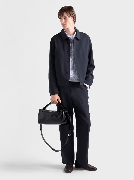 高仿PRADA包包 | A货普拉达男包 2026春夏新款 黑色皮革单肩包