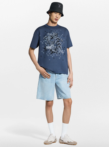 LV高仿男装 | 路易威登 A货服装  2026春夏LV新款 短袖提花圆领衫